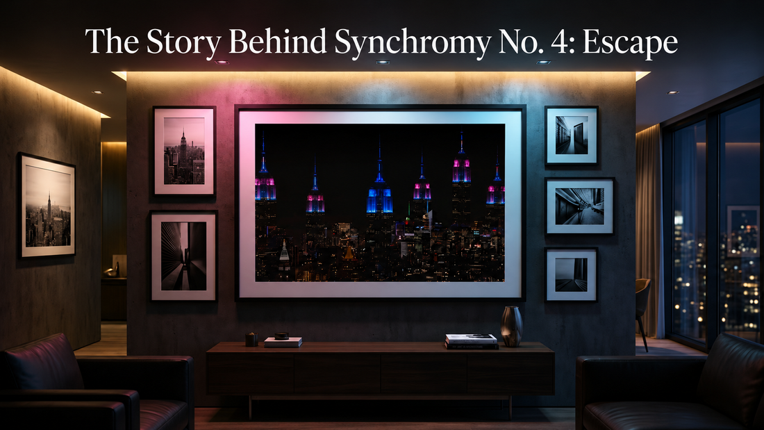Marc Brickman Mary Ellen Bute Inspired Synchromy No. 4 Escape Canvas Art Print – Abstract Geometric Wall Art