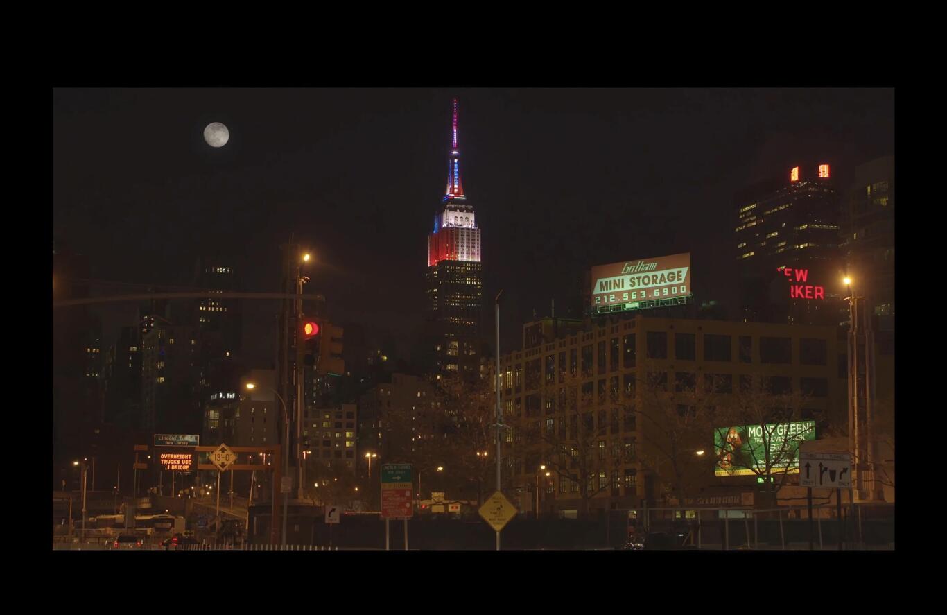 May 1, 2015 (Representation of Jasper Johnâ€™s Three Flags from the West side of Manhattan)